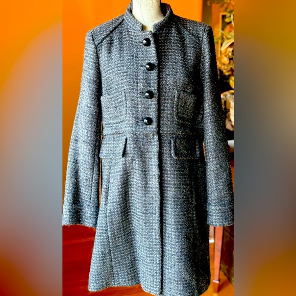 Comptoir Des Cotonniers Jackets & Blazers - Women’s Wool Blend Coat - Comptoir Des Cotonniers 44 (EU)/ 10 (US) - Grey Tweed